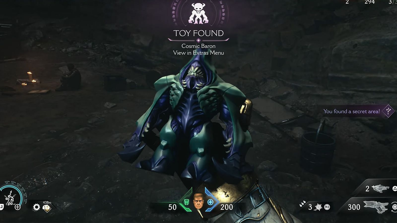 Cosmic Baron Toy in Doom The Dark Ages (Image via Bethesda || YouTube/@BackseatGuides)